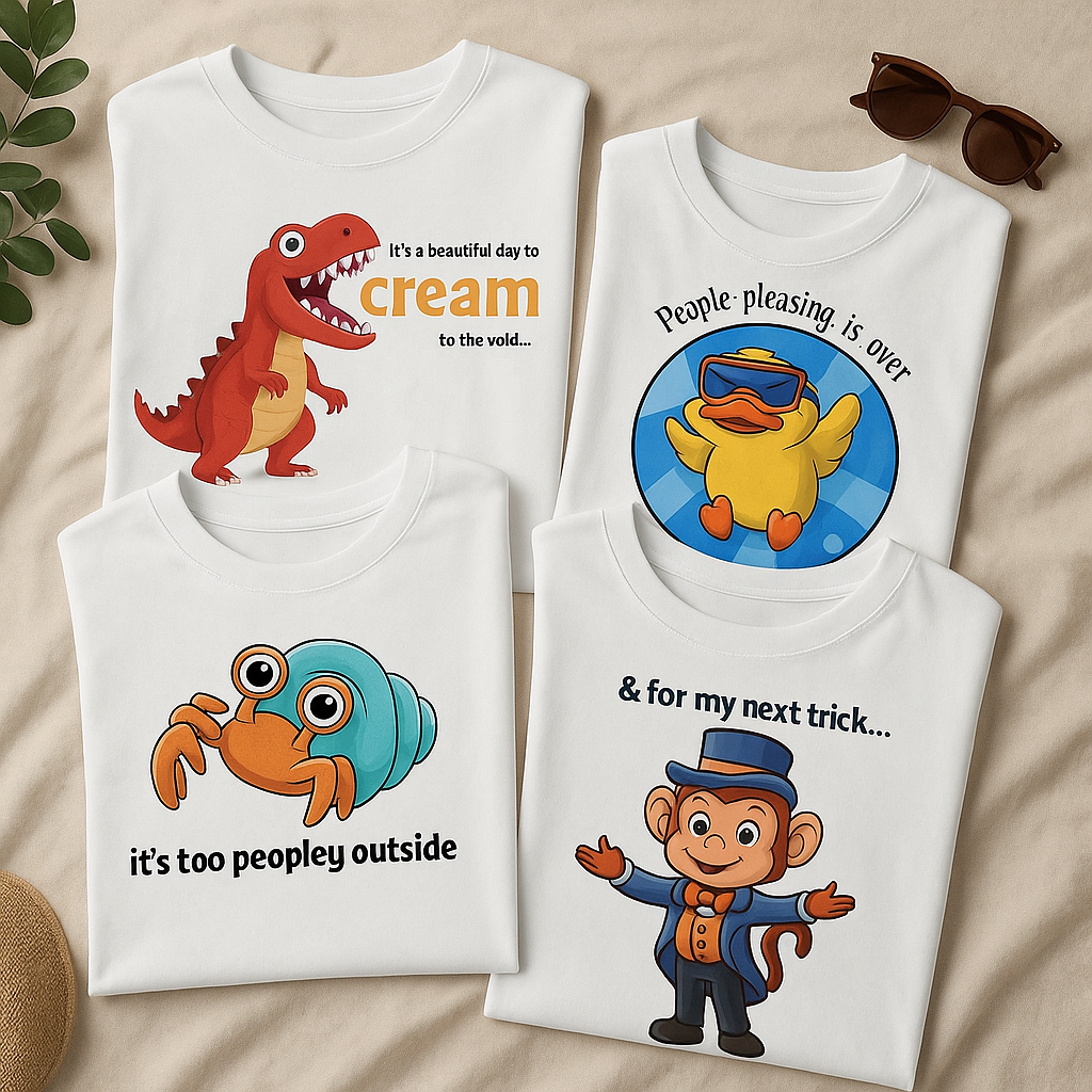 Four Tshirts with wording