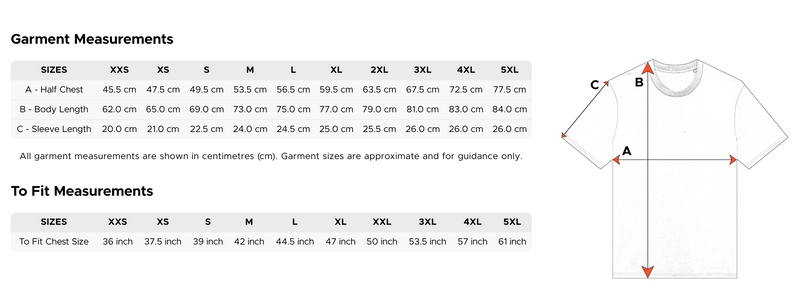 Size chart for I'm cape-apple T-Shirt | 100% Cotton